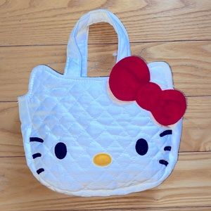Y2K Quilted Hello Kitty Purse with Pocket on Back